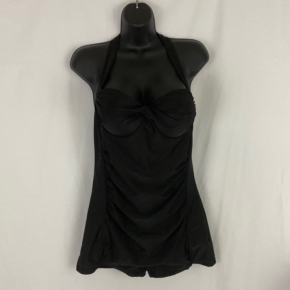 Crazy Catz Black Vintage Pin Up Style One-Piece Swimsuit Size XL